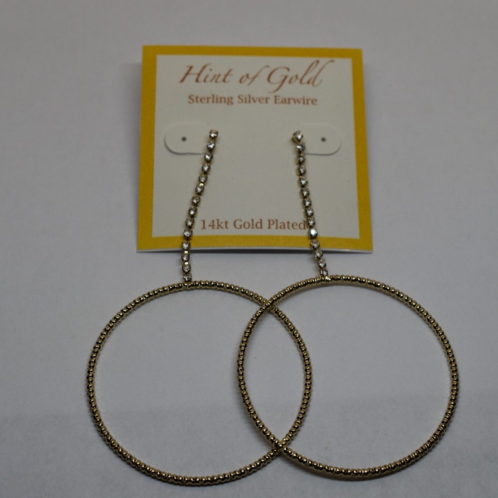 Hint of Gold 14K Gold Crystal Gypsy Drop Earrings